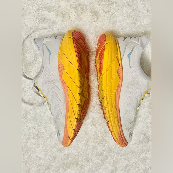 Hoka White and Yellow Athletic Shoes - Picture 15 of 17